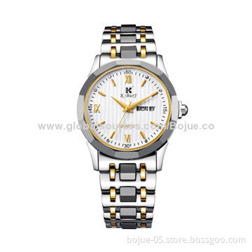 Men's stainless steel watch with the calendar function, business watch